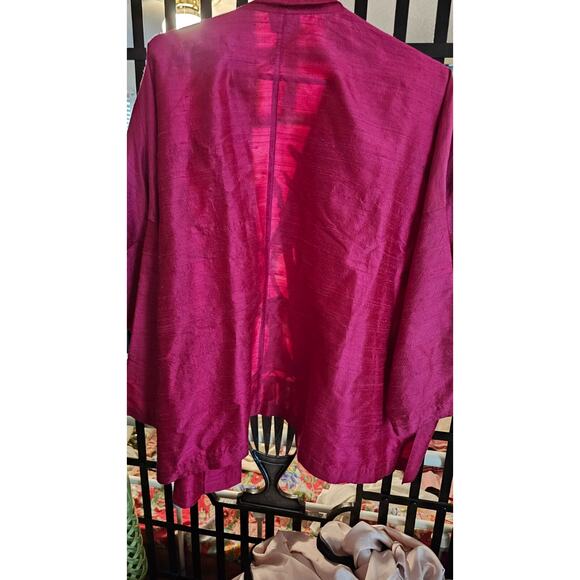 NWOT Sz L (Runs Large) Raw Silk Blazer Oversized and Unlined by Kathleen Somers - Picture 2 of 4